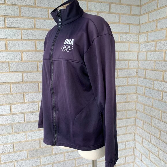 UNITED STATES OLYMPIC COMMITTEE WOMENS SPORTS JACKET SIZE M PURPLE BLACK - Picture 6 of 10